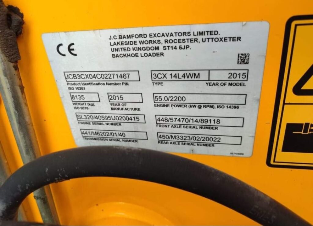 Tabliczka znamionowa zabezpieczonej maszyny